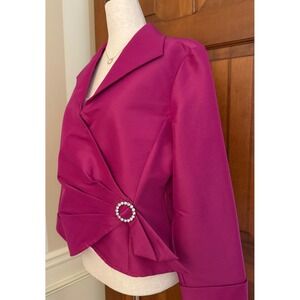 Talbots Faux Wrap Top Womens Size 12 Pink Taffeta Side-Zip Career Office Evening